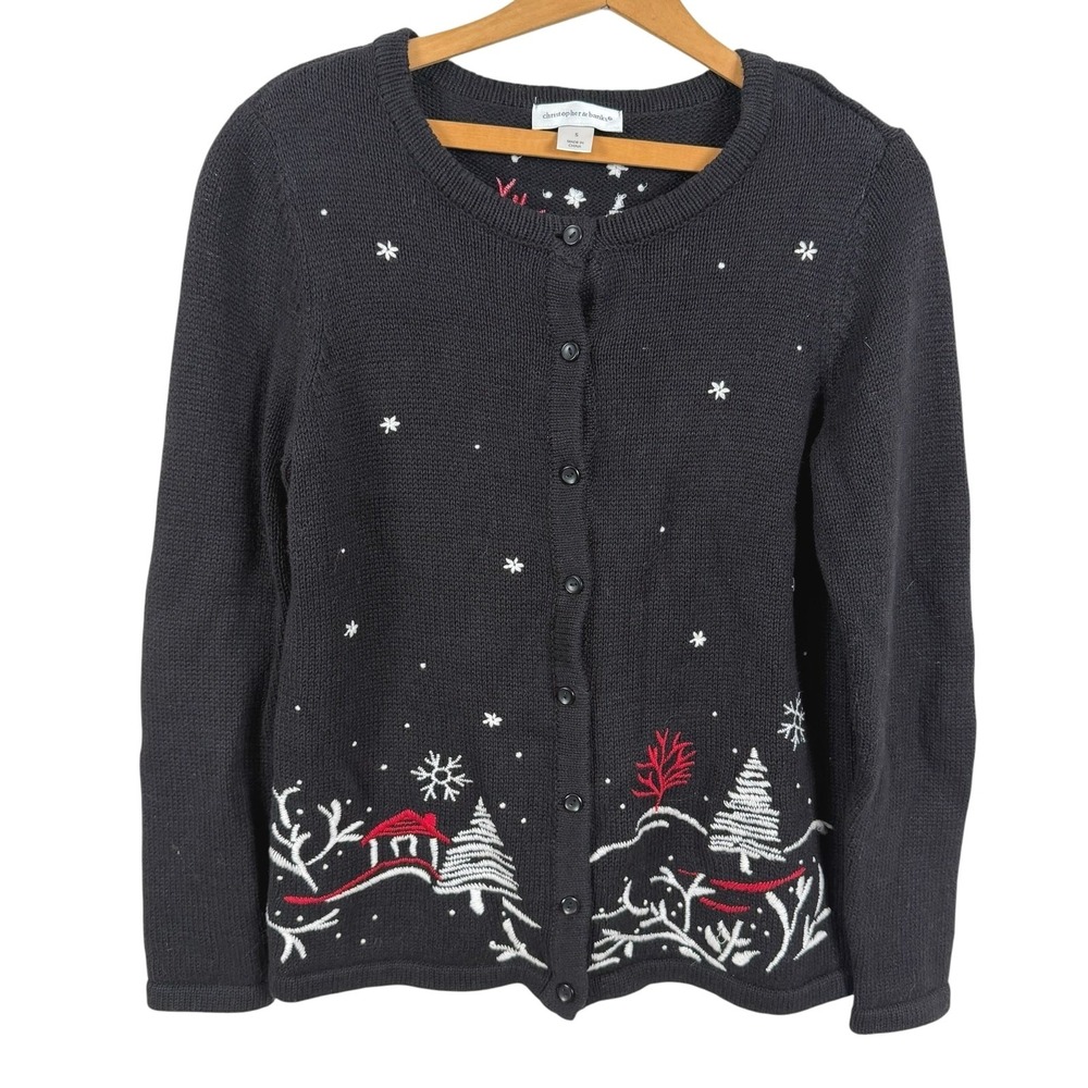 Christopher & Banks Women Cardigan Sweater Size Small Christmas Winter Holiday
